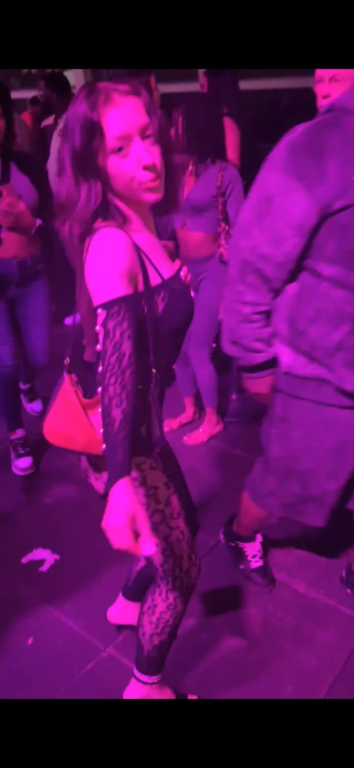 Hot skinny brunette at the club in sexy outfit 🥵🍑🔥 image 1