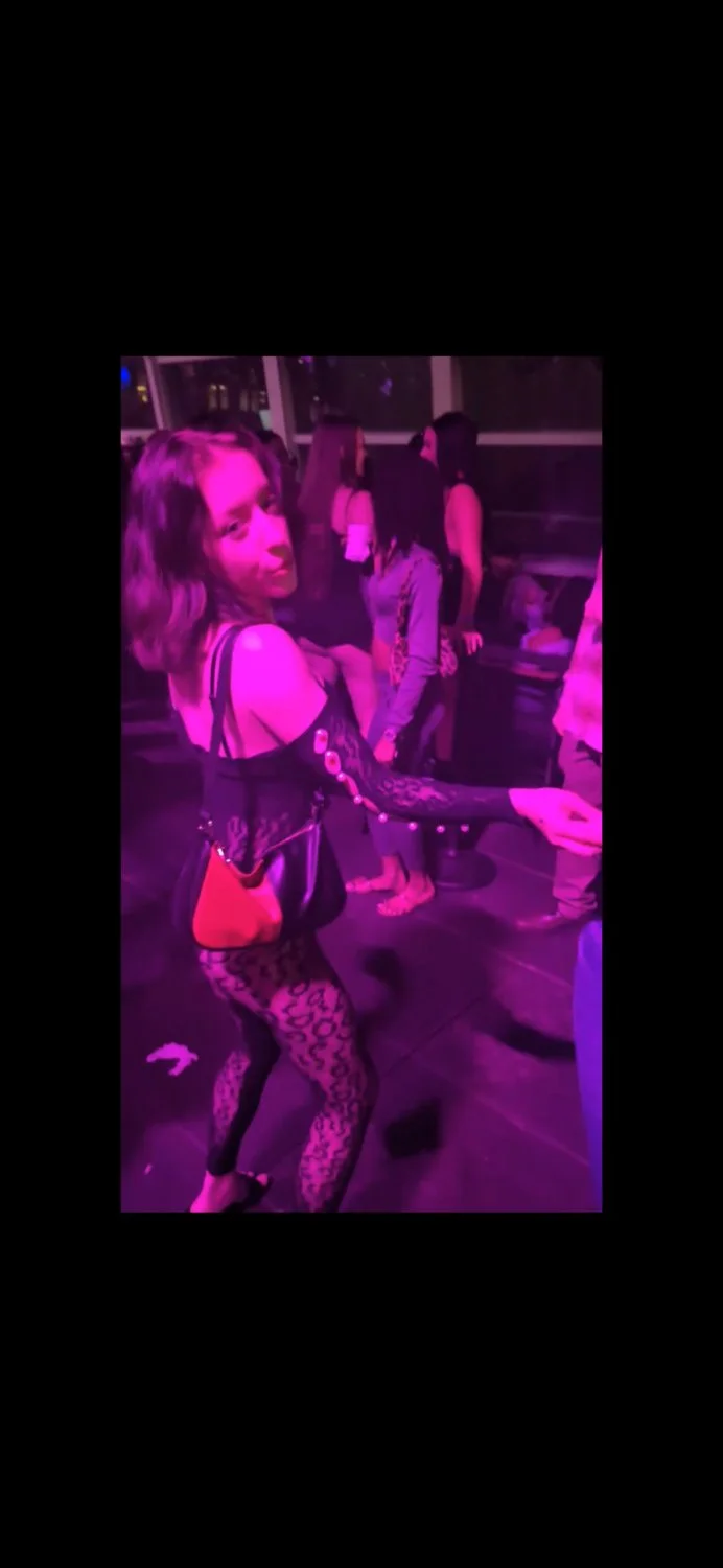 Hot skinny brunette at the club in sexy outfit 🥵🍑🔥 image 2
