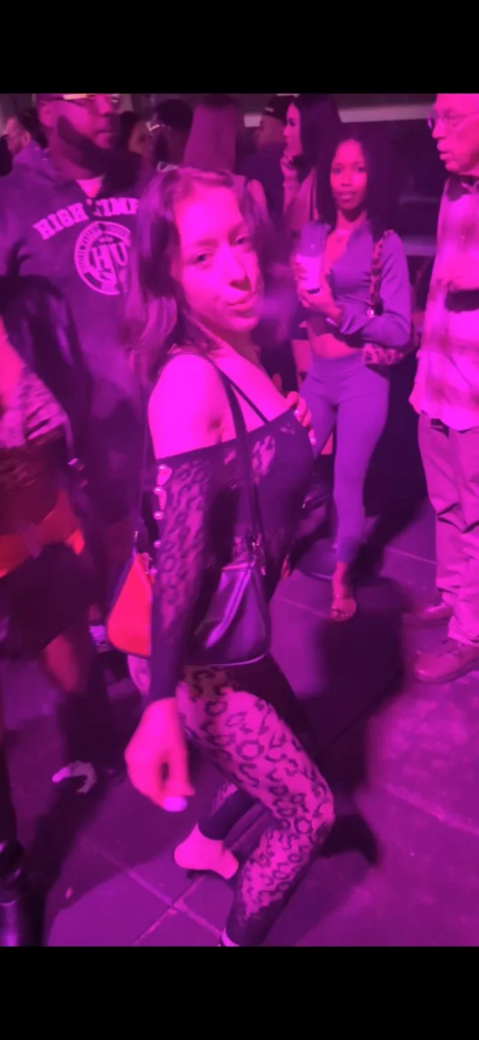 Hot skinny brunette at the club in sexy outfit 🥵🍑🔥 image 3