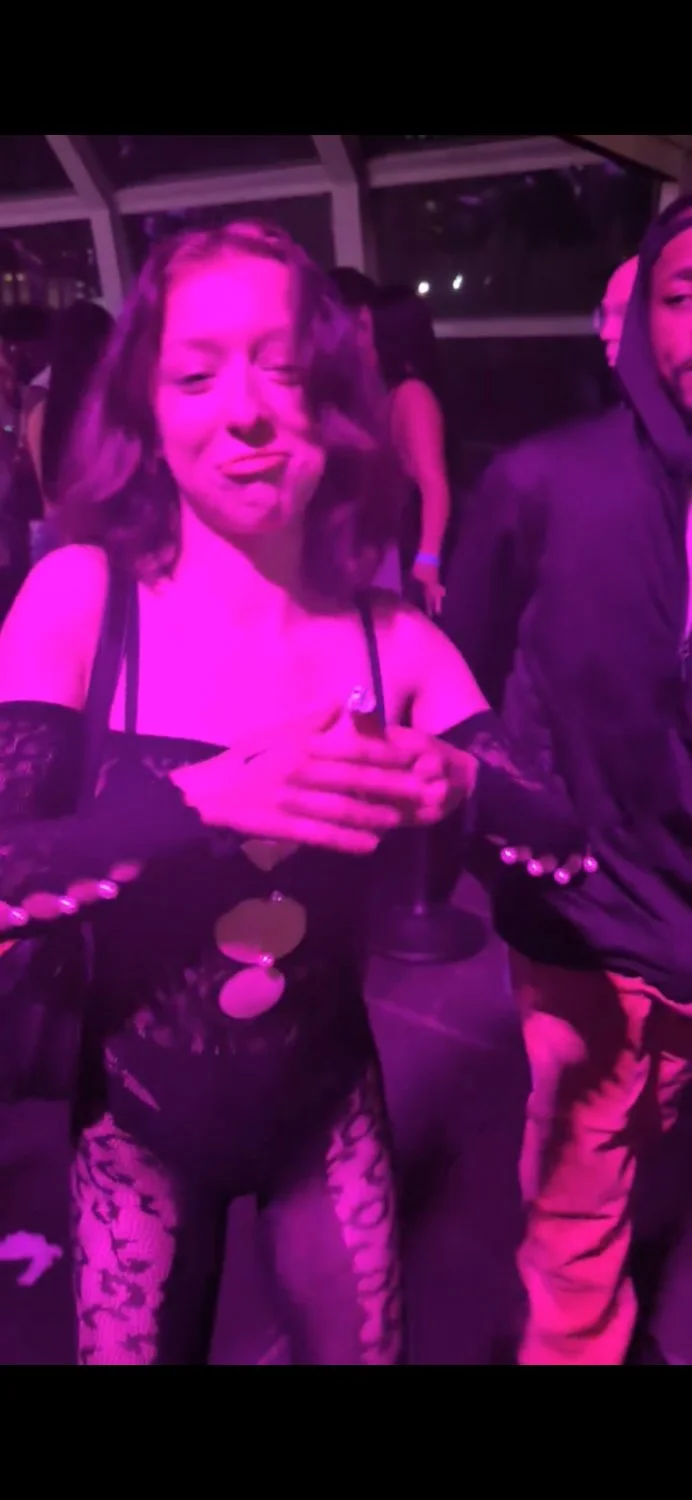 Hot skinny brunette at the club in sexy outfit 🥵🍑🔥 image 8
