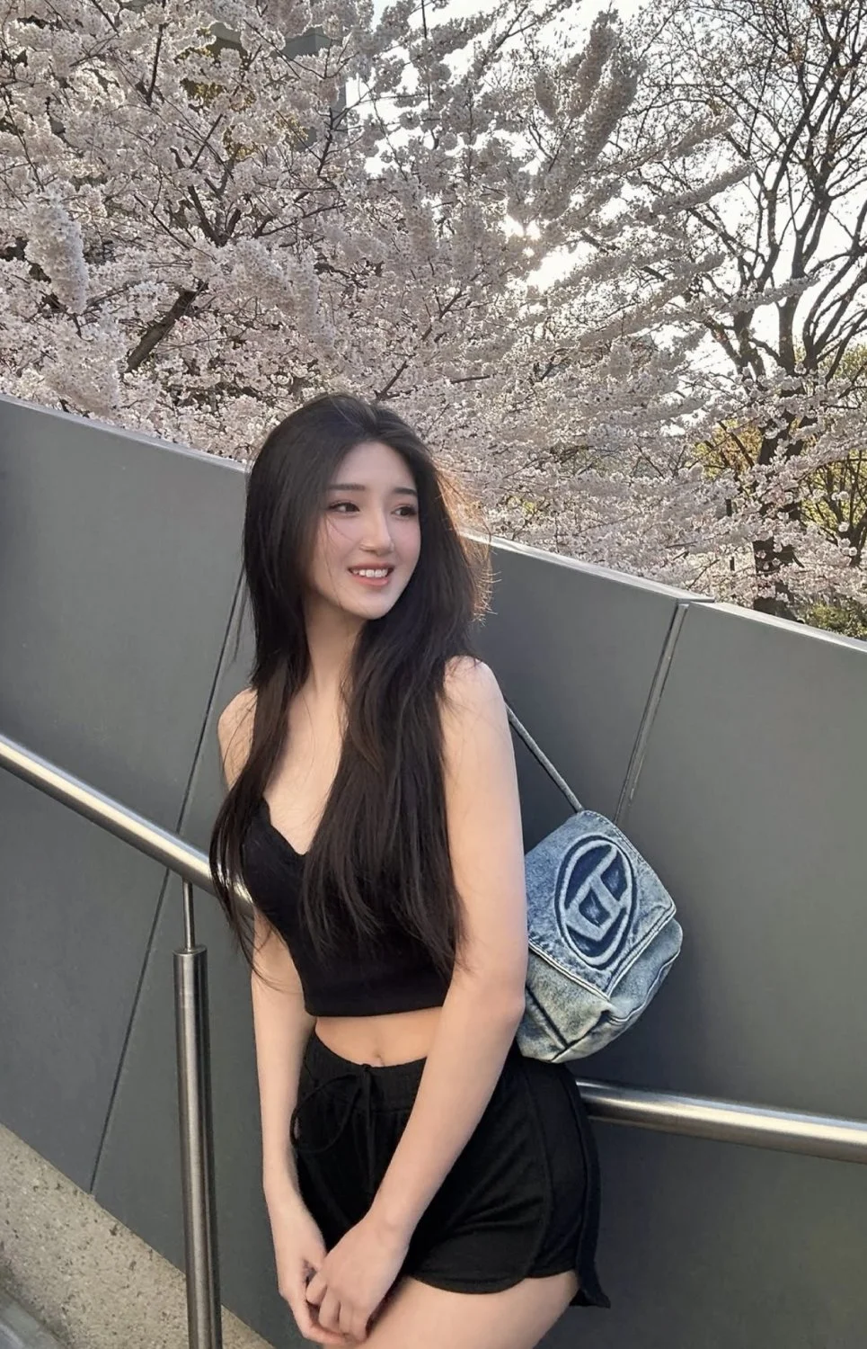 Cute Chinese Asian outdoor with sexy legs main image