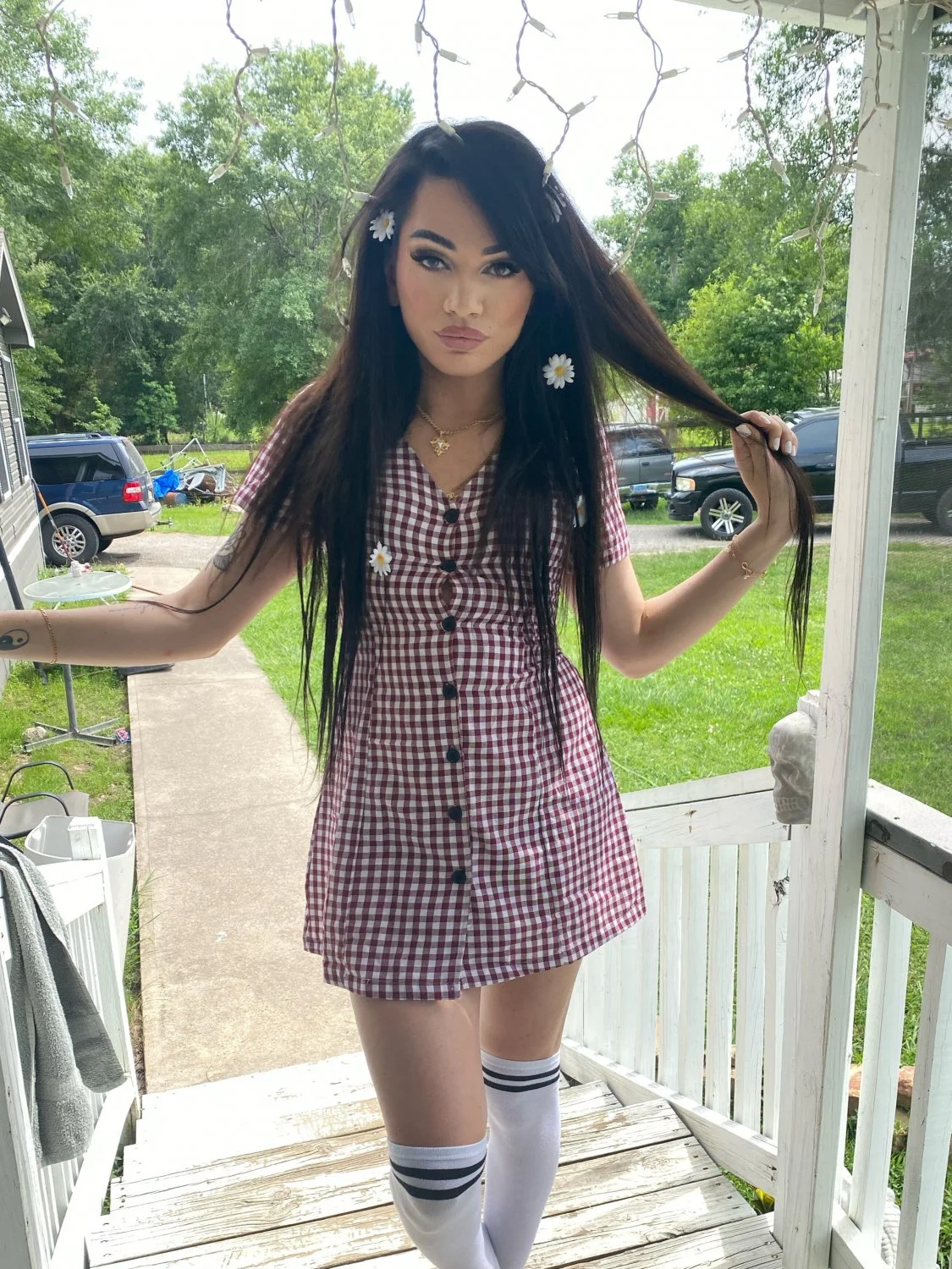 Chubby Latina Trans Playing With Her Fat Cock - Tranny Trap Tgirl Ts Shemale Femboy Sissy image 2