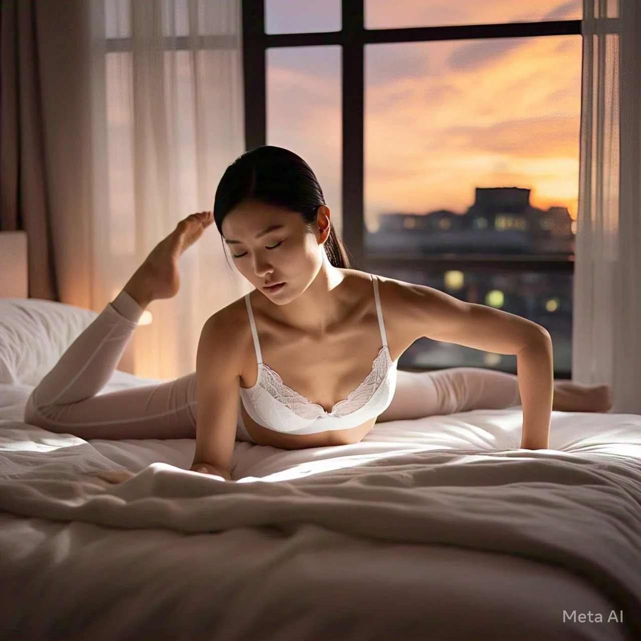 Asian girl in lingerie with meta AI image 6
