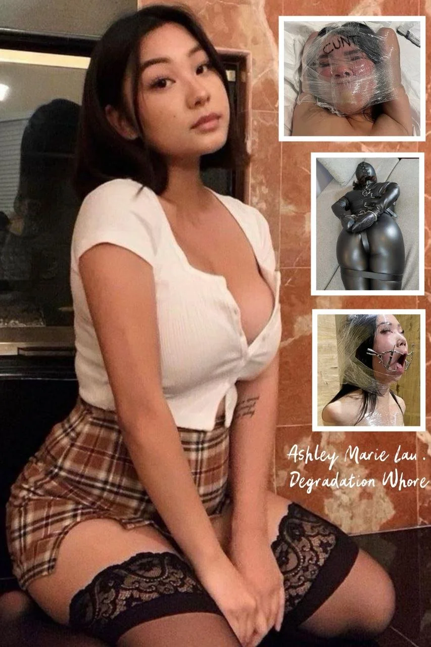 Asian Slut Ashley Marie Lau gets nose hooked and whipped main image