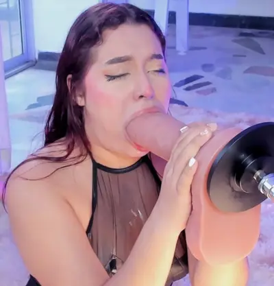 puta golosa latina cute teen puta nerd mamando a huge dildo cover image