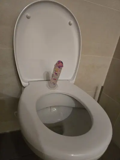 I went into the bathroom and I think my sister-in-law forgot something here. 🍆🍆🥵🥵 cover image