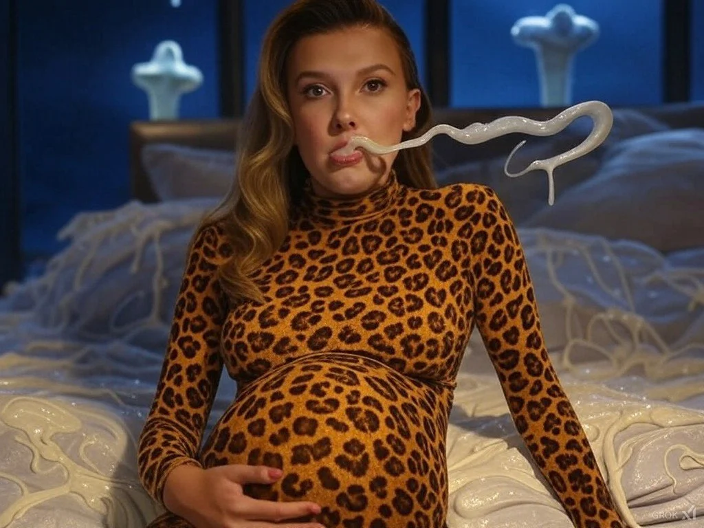 Celebrity Millie Bobby Brown ai cum slut fakes image 11