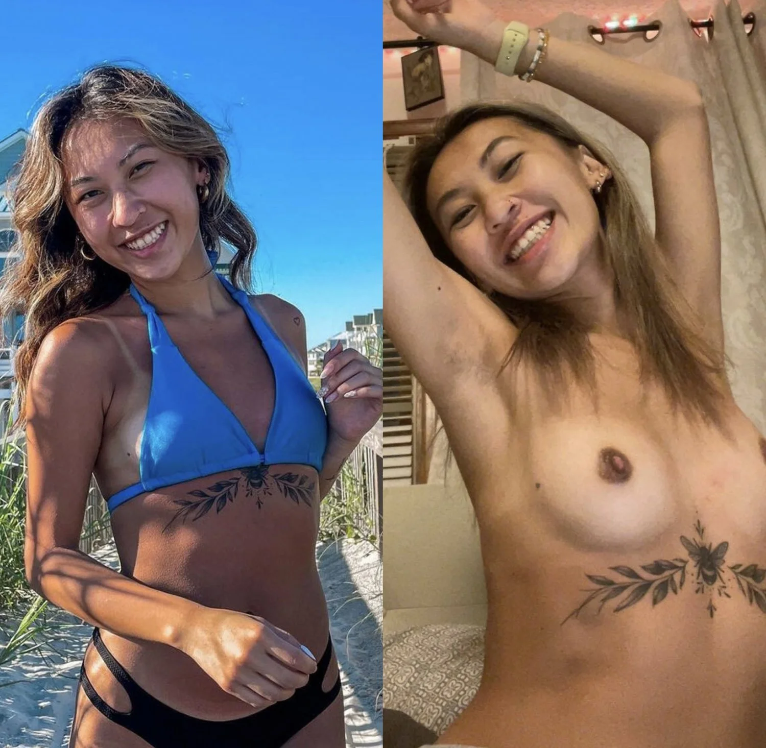 ASian on/off before after amateur image 10