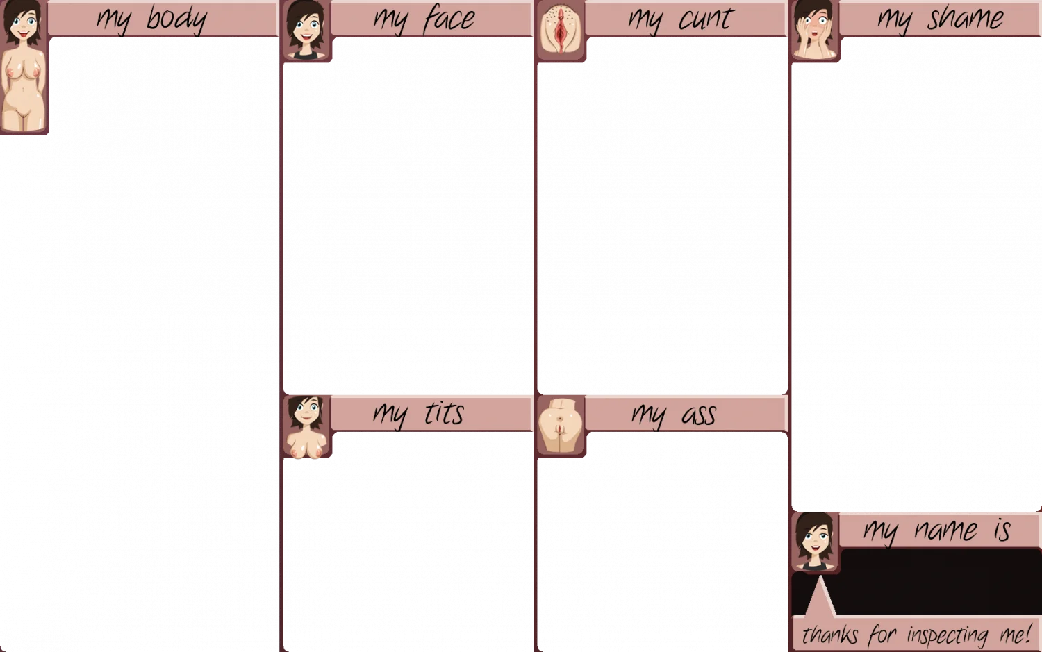 slut inspection cards　ふしだらな女検査カード　template main image