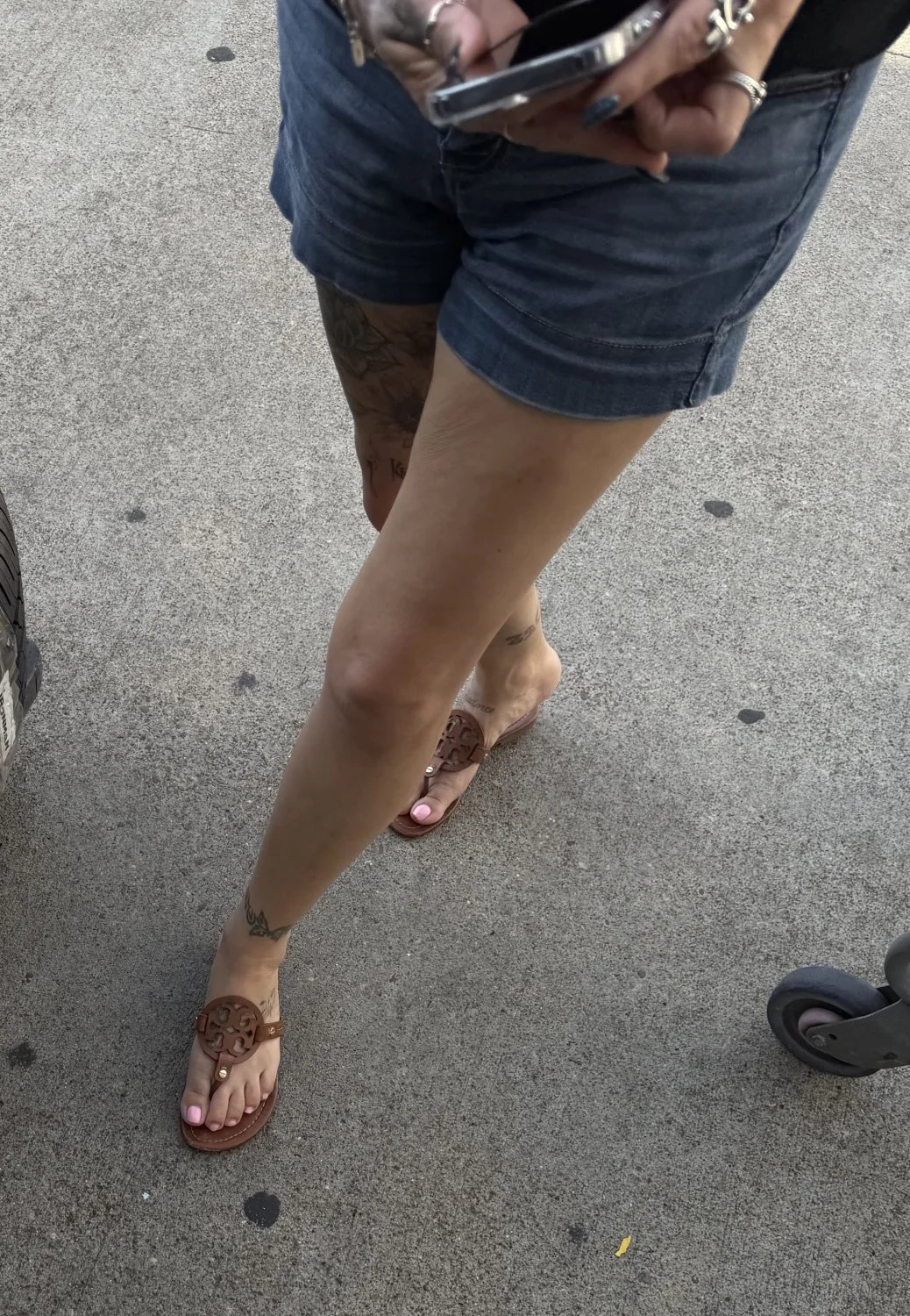 Woman’s feet in sandals (she steps on my spit) image 2