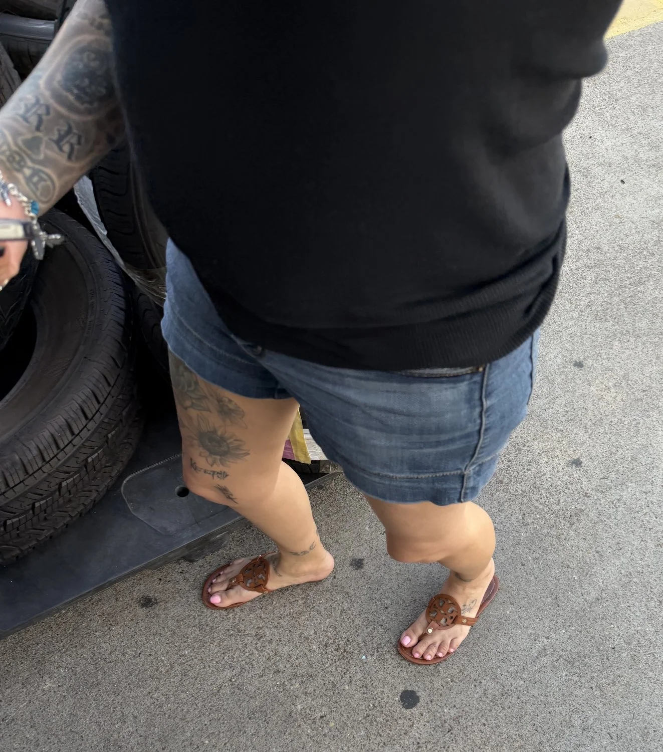 Woman’s feet in sandals (she steps on my spit) image 3