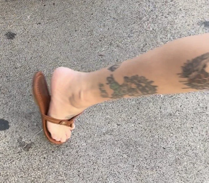Woman’s feet in sandals (she steps on my spit) image 7