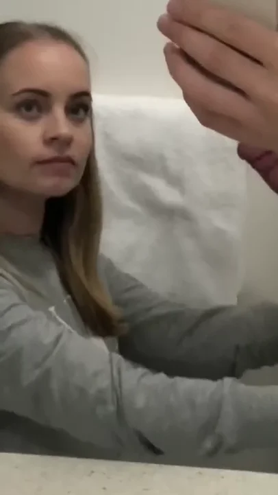 Hot Bathroom Blowjob image 3