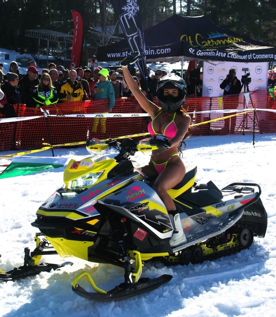 Sexy fitness model & bikini snowmobile racer image 38