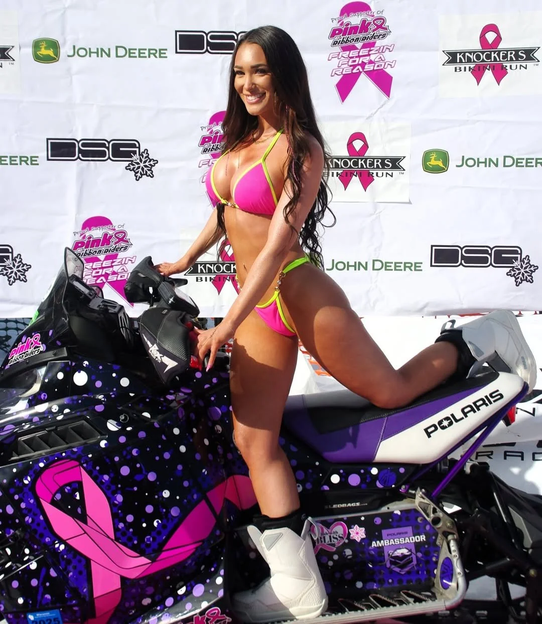 Sexy fitness model & bikini snowmobile racer image 40