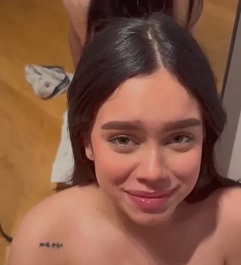 Hot teen cutie with big tits sucking cock image 1