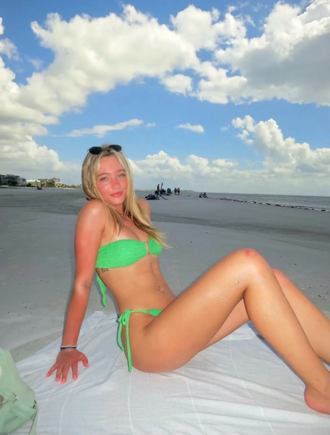 Blonde college freshman showing off her tight body and ass image 3