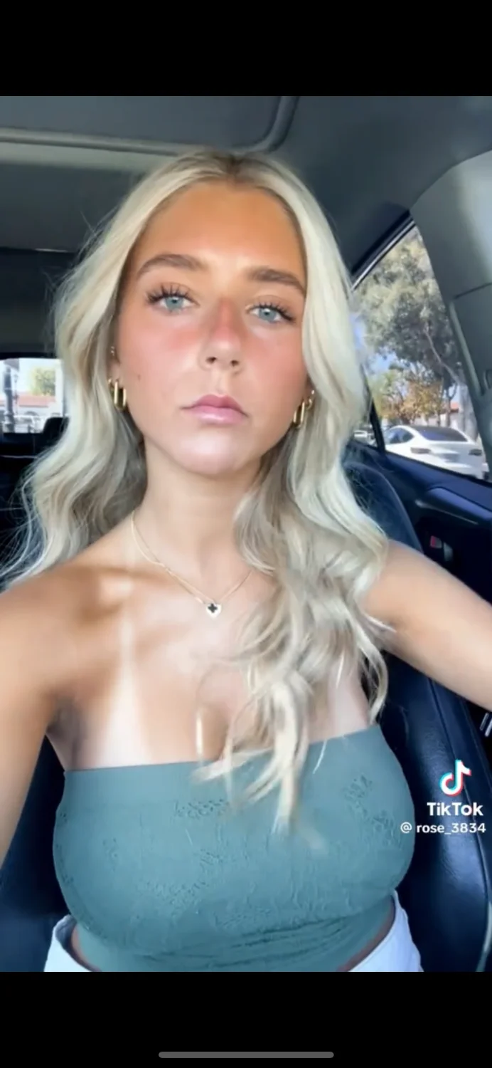 Busty blonde teen with sexy tan line - who is she 🥵🔥 image 3