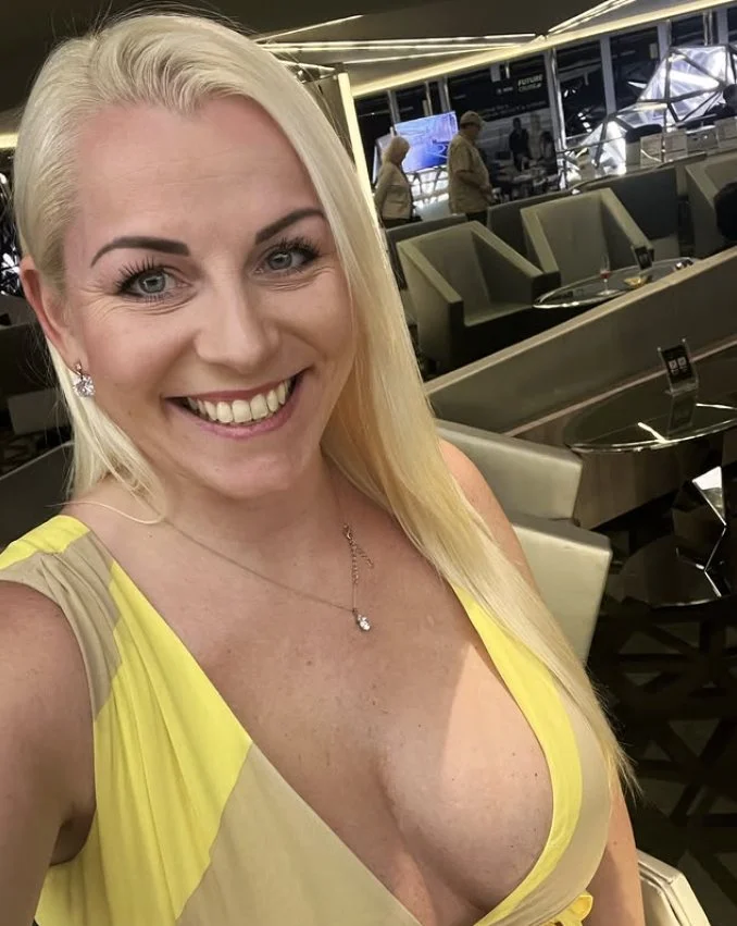 Blonde Pawg milf has a beautiful cumface image 10