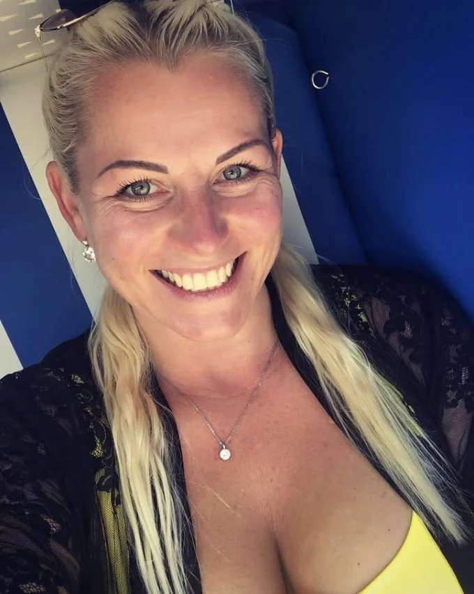 Blonde Pawg milf has a beautiful cumface image 14