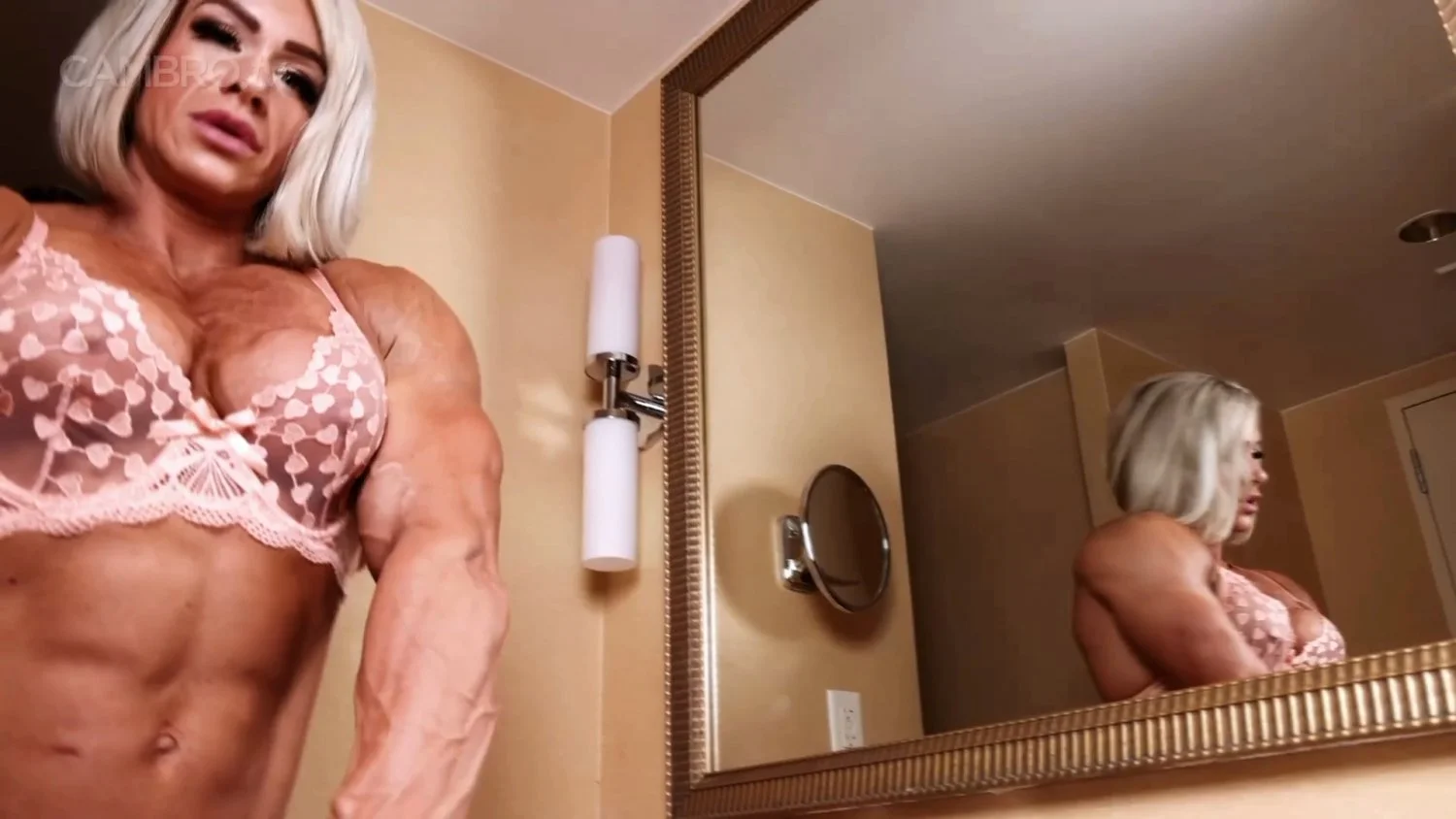 Mrs Flesher, sweaty, veiny muscles & lingerie image 4