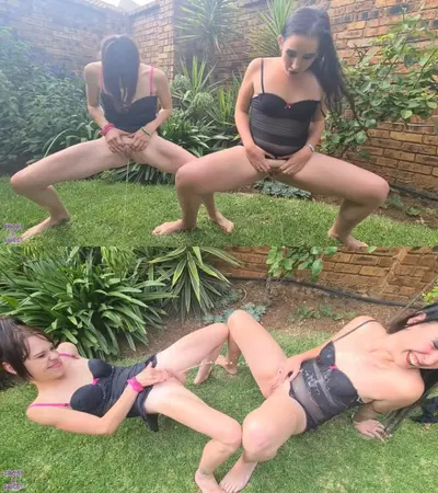Girls Soaking Each Other In Piss | amateur lesbian pee pissing watersports cover image
