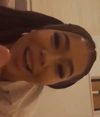 Brunette asian hottie giving blowjob cover image