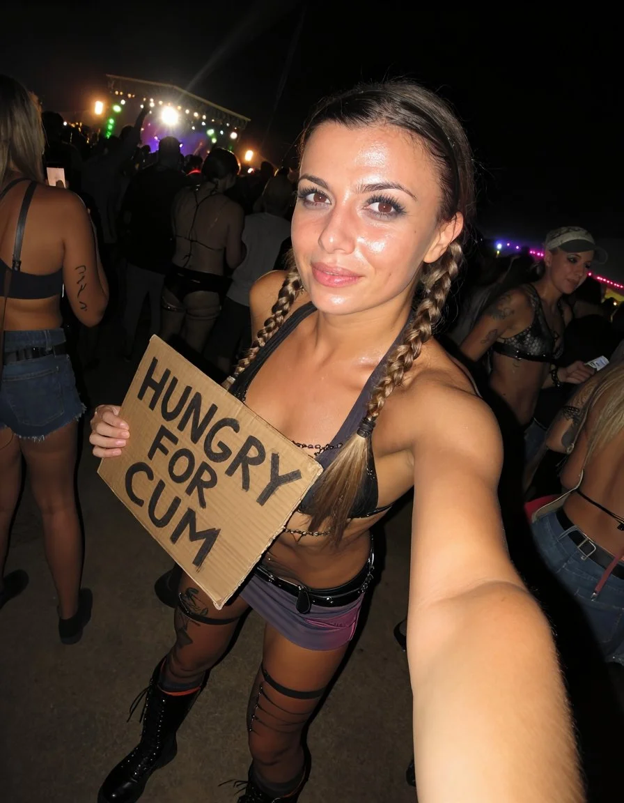 Braided pigtails party slut - AI fakes image 5