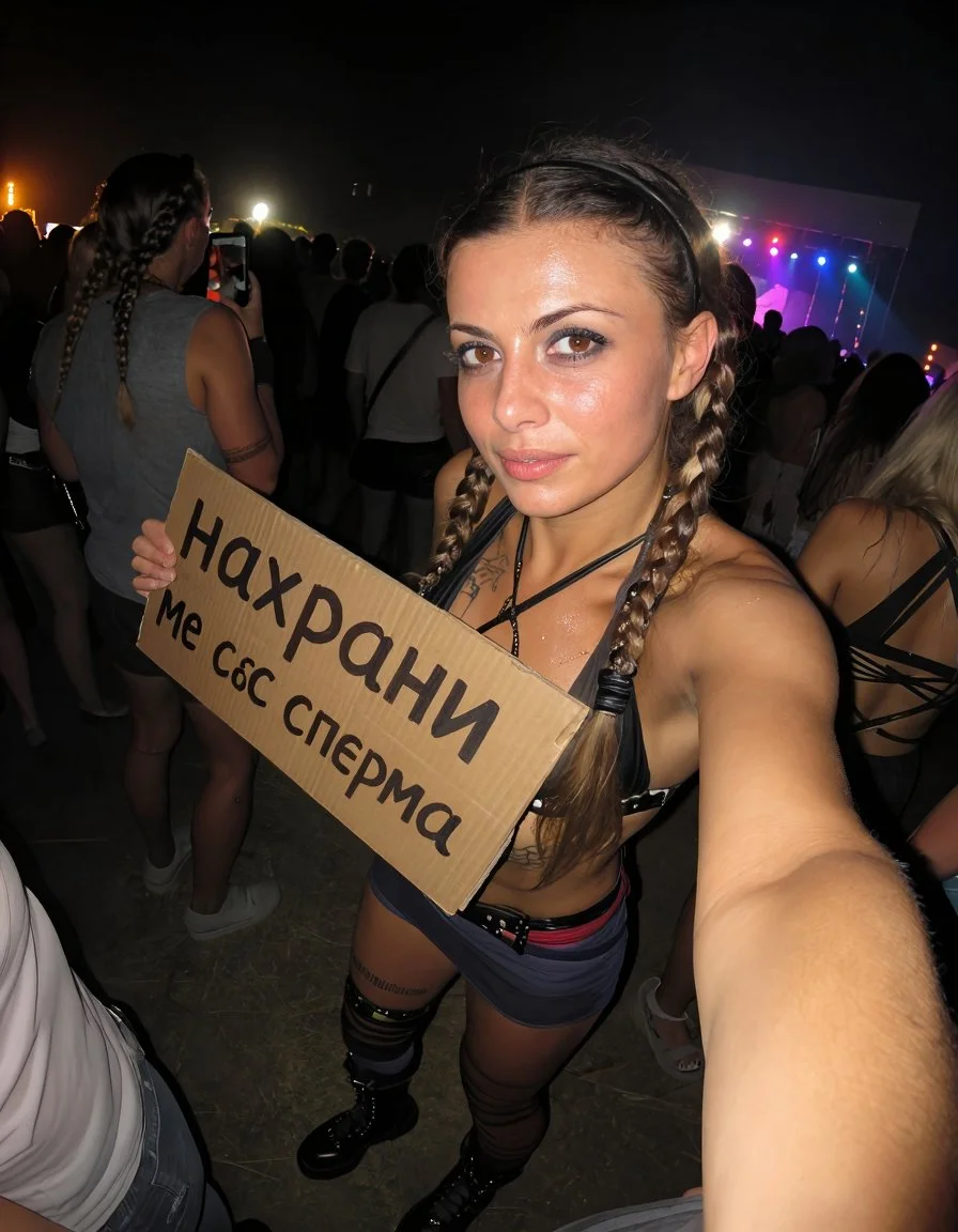 Braided pigtails party slut - AI fakes image 9