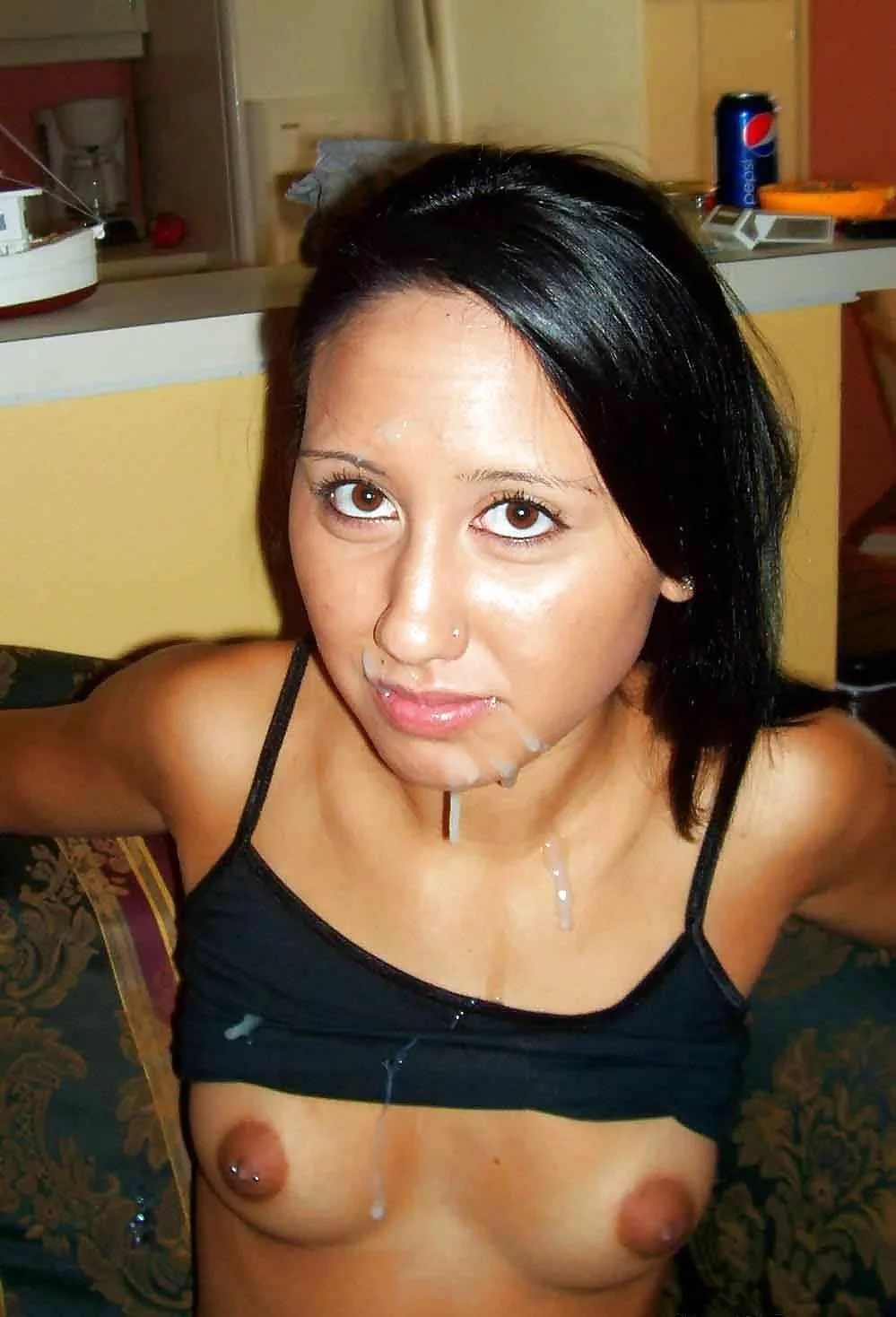 Amateur girlfriend all cummed up image 2