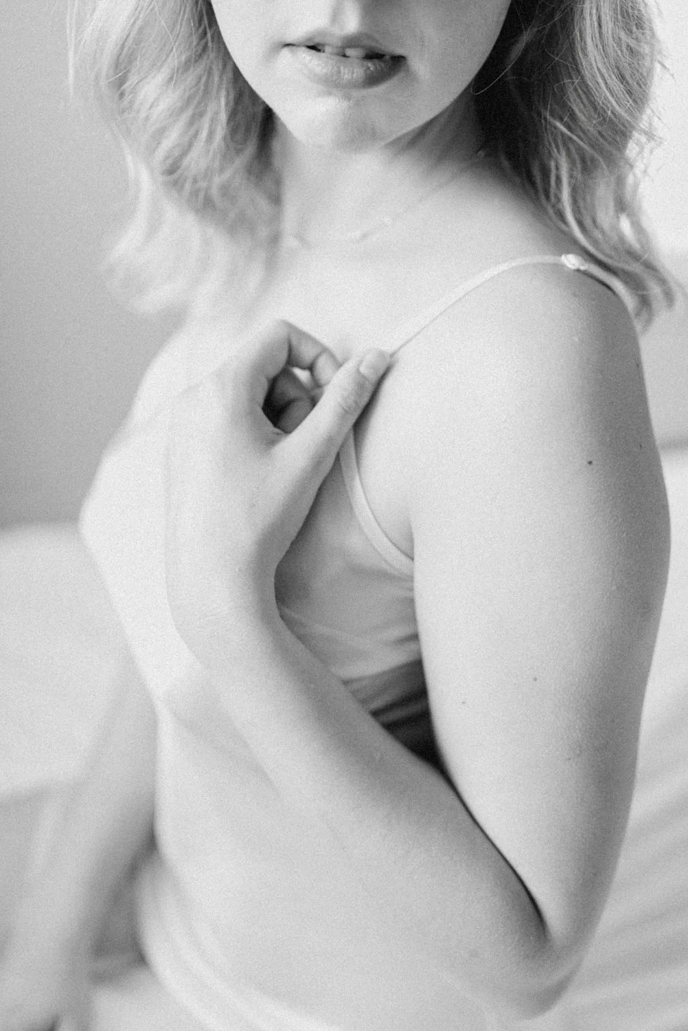 Busty brown eyed blonde boudoir image 5