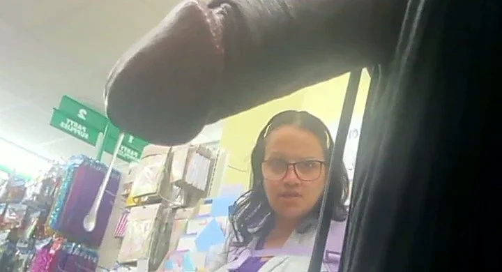 Dick out shopping next to a stranger image 2