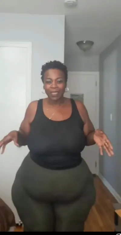 Extra large wide ass stranger granny workout instructor.... cover image