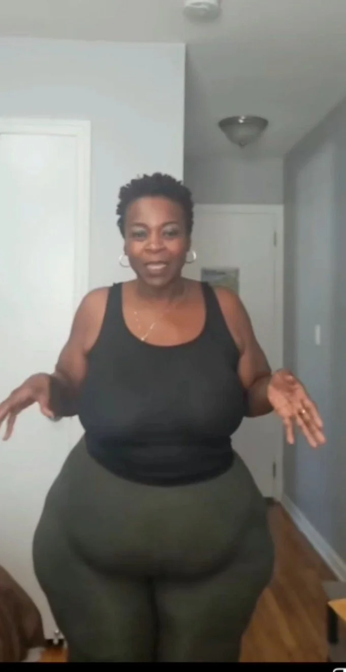 Extra large wide ass stranger granny workout instructor.... main image