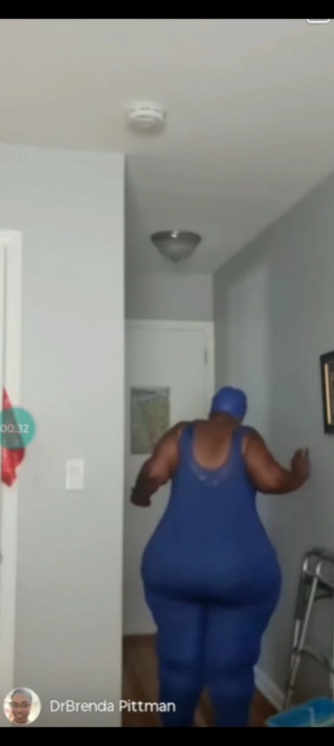 Extra large wide ass stranger granny workout instructor.... image 3