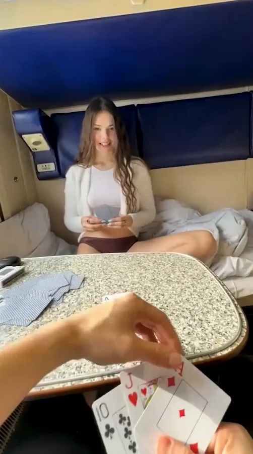 If you loose i will fuck you! anal and cum in mouth on the train main image