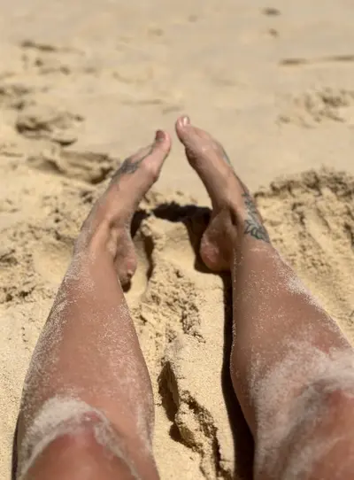 Wet sand feels too good in my feet cover image