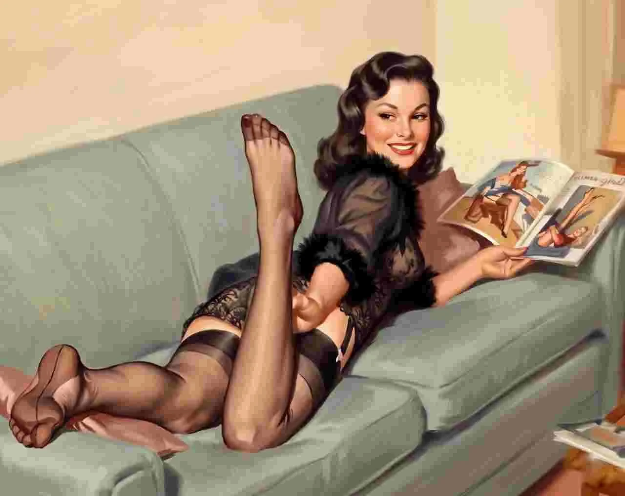 I think pinup art is pretty hot. It's suggesting a story, like any subtle smut should. 😅 image 5