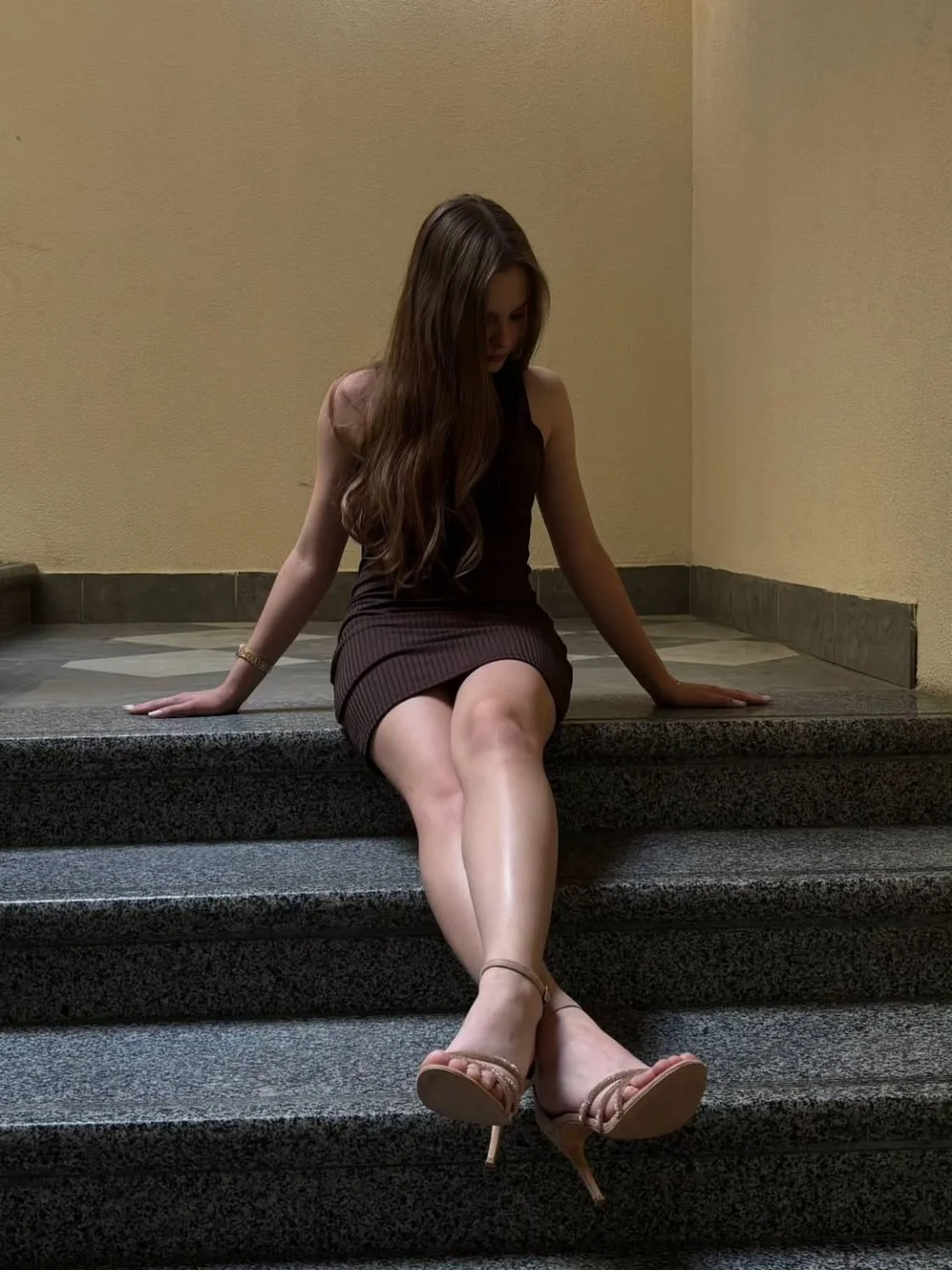 Young slut. Black dress and sexy feet image 4