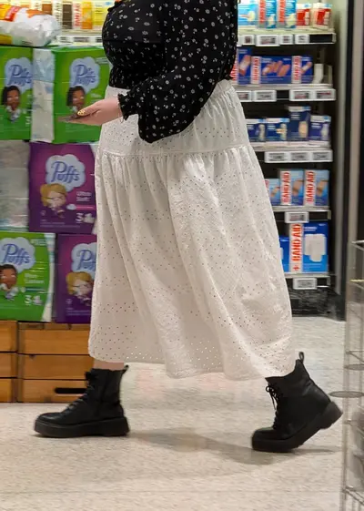 Busty nerd walking through grocery store tits jiggling cover image