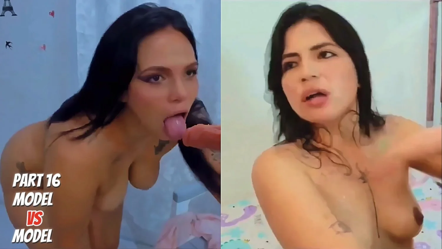 Cam model & her friend puking part 4 Model vs model part 16 main image