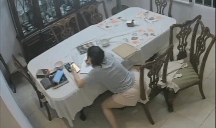 Horny girl caught humping the chair main image
