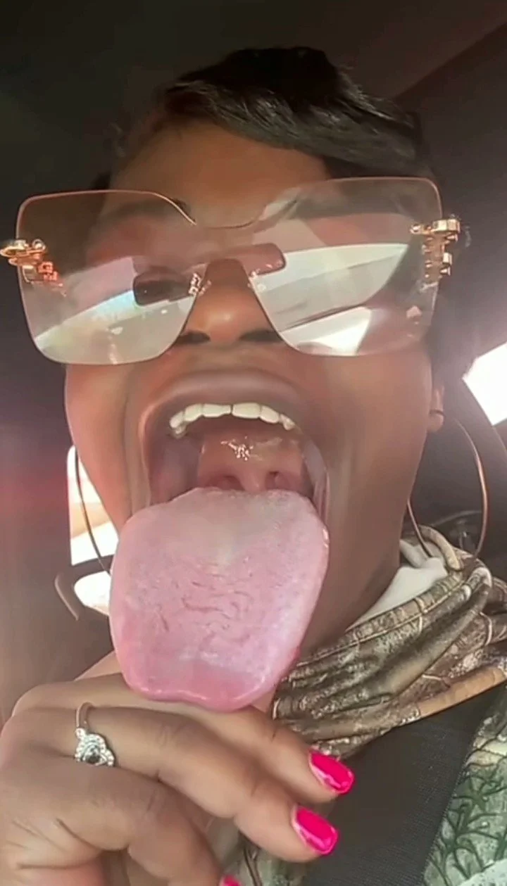 Showing me her big beautiful tongue main image