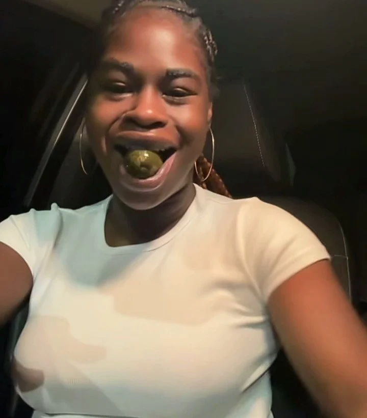 Showing me her big beautiful tongue image 2