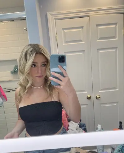 NN blonde slut Delanie loves to show off her huge tits and blue eyes on socials cover image