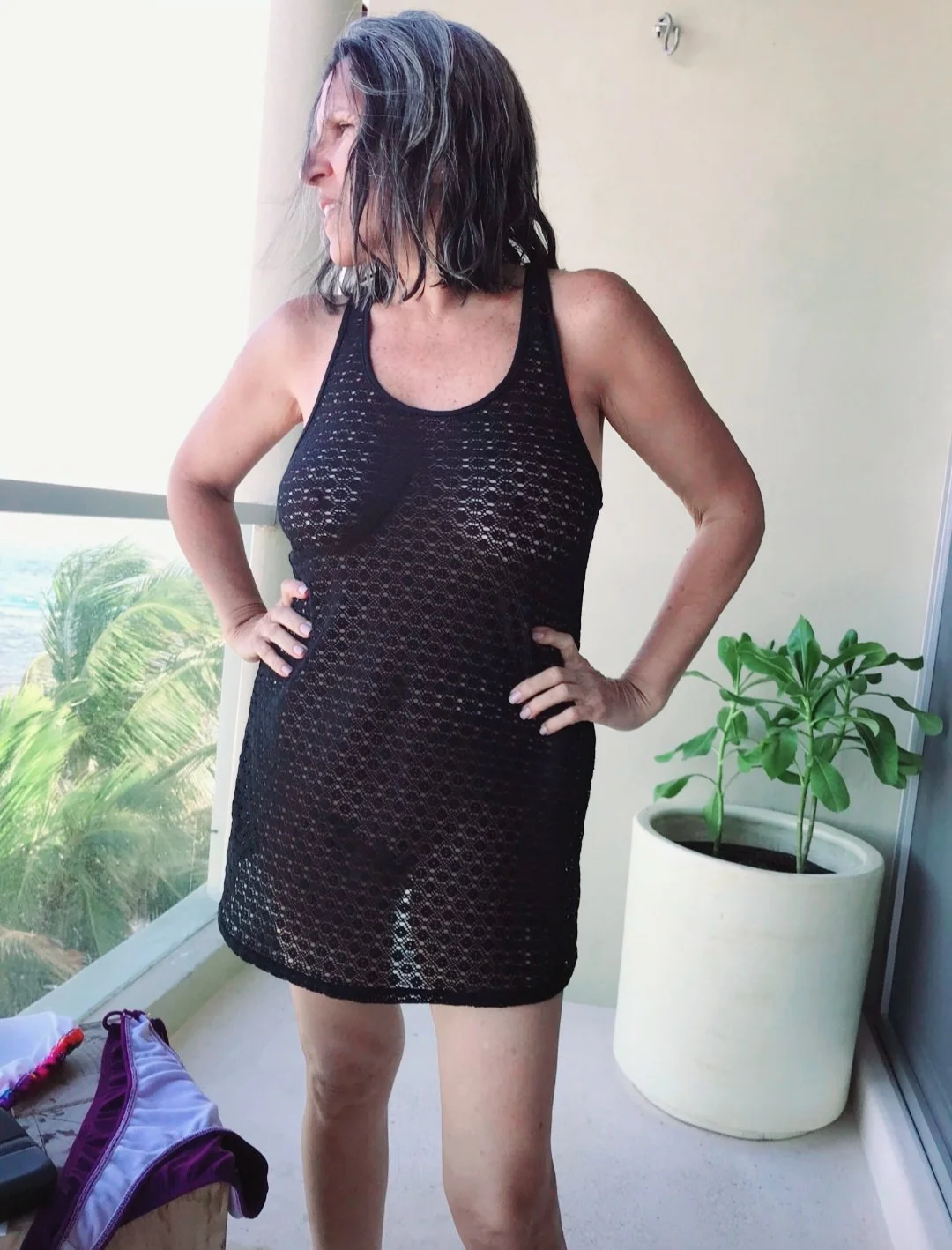 Sexy and hot skinny brunette mature image 13