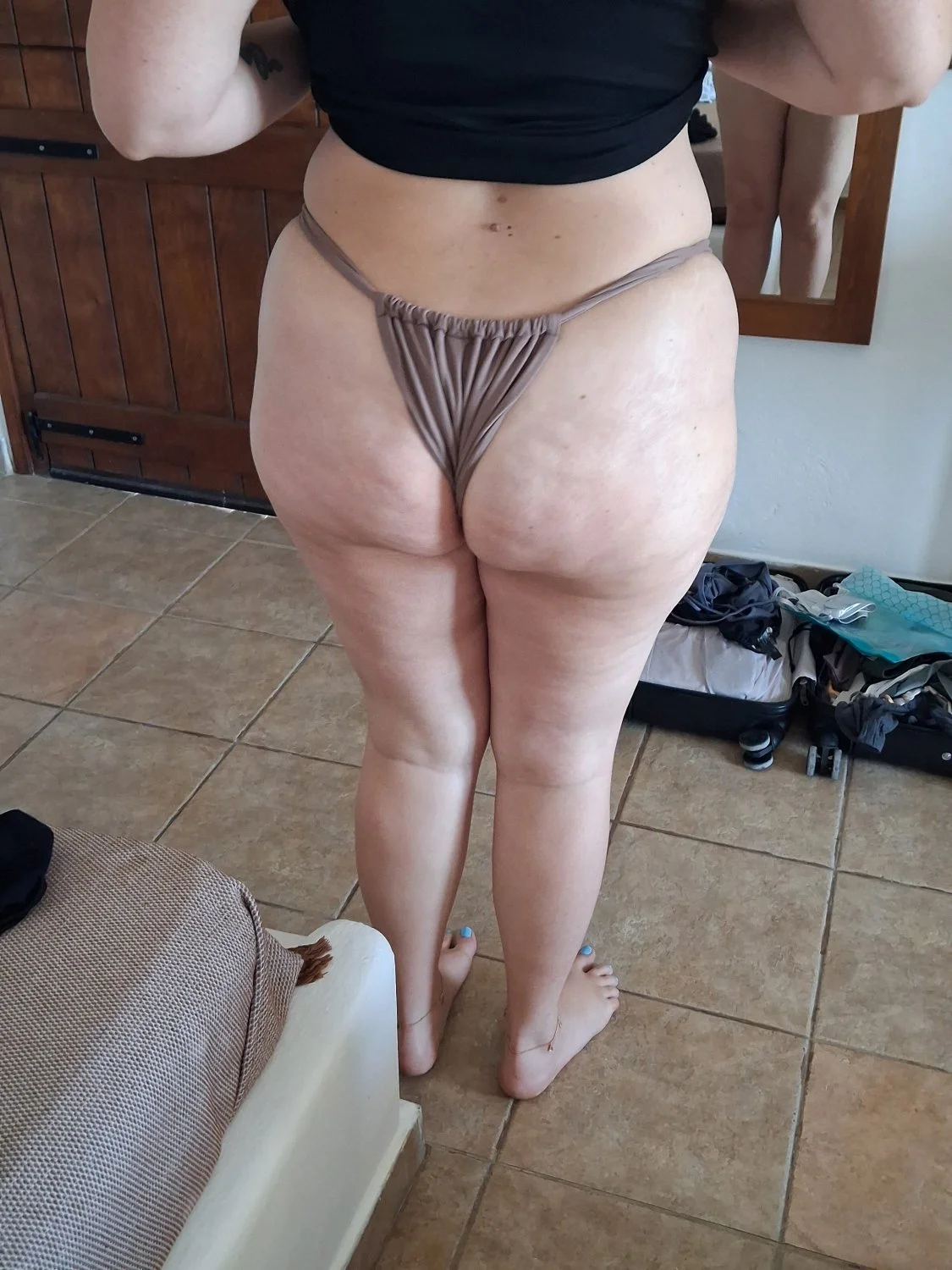 PAWG Wife Bikini Try On After Sex image 2