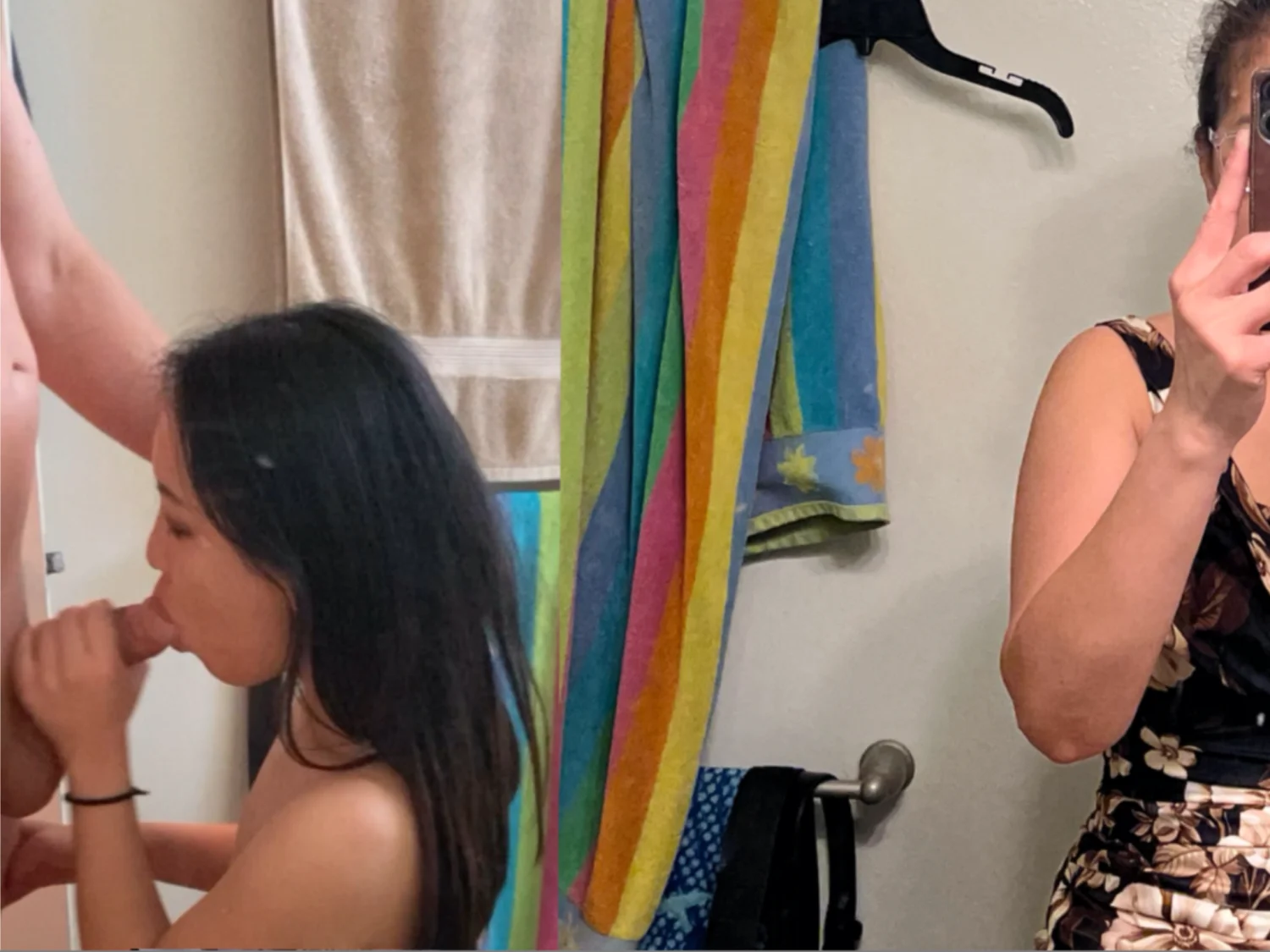 Asian wife catches coworker sucking my cock main image