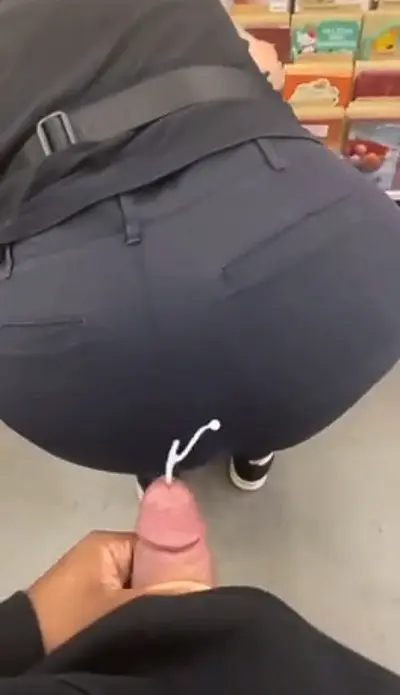 Cum on a stranger's ass in the store cover image