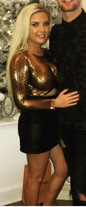 Blonde Scottish Chav Slut with her plastic tits image 17